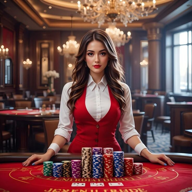 Dealer profesional ese4d dalam sesi blackjack live dengan setup studio HD